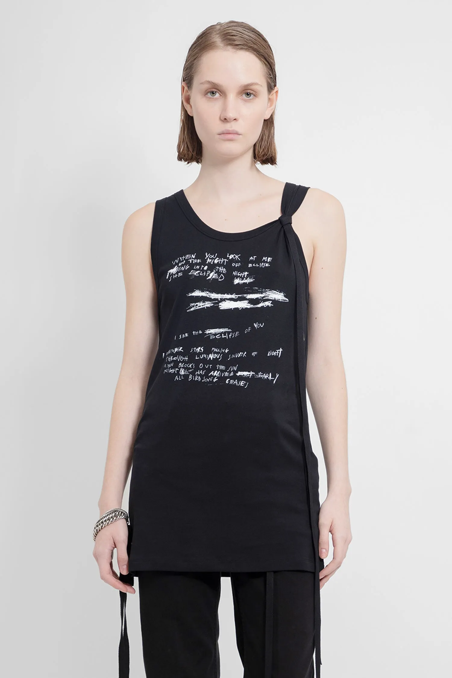 ANN DEMEULEMEESTER WOMAN BLACK T-SHIRTS & TANK TOPS