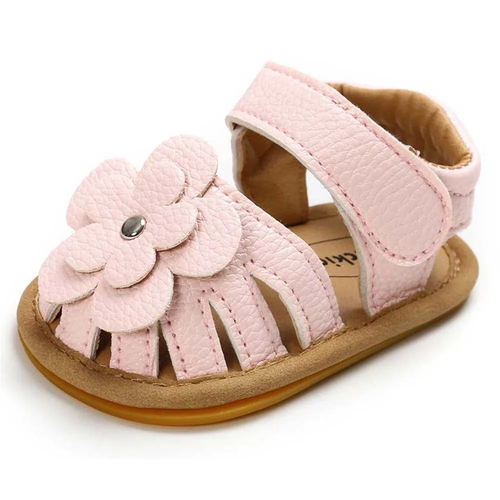 Baby Girls Flower Magic Tape Sandals Wholesale Children Shoes