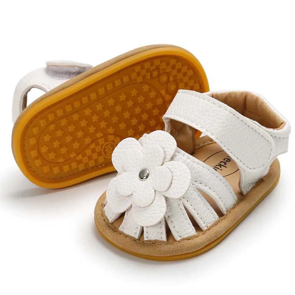 Baby Girls Flower Magic Tape Sandals Wholesale Children Shoes