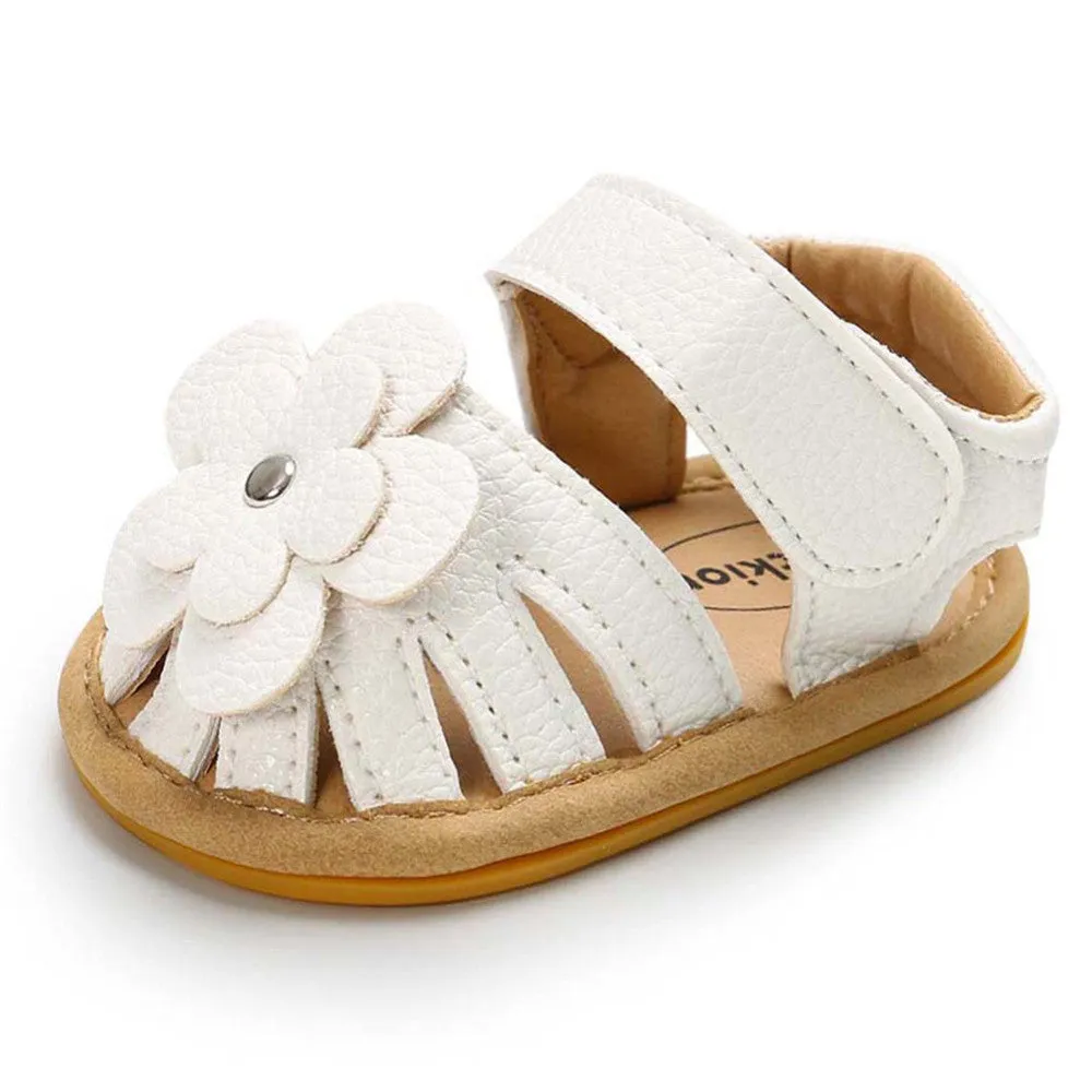 Baby Girls Flower Magic Tape Sandals Wholesale Children Shoes