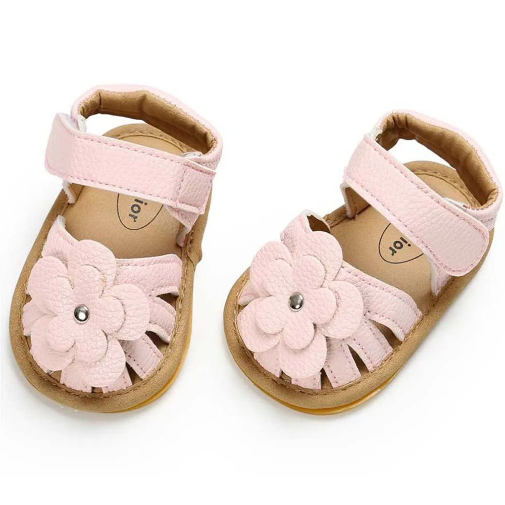 Baby Girls Flower Magic Tape Sandals Wholesale Children Shoes