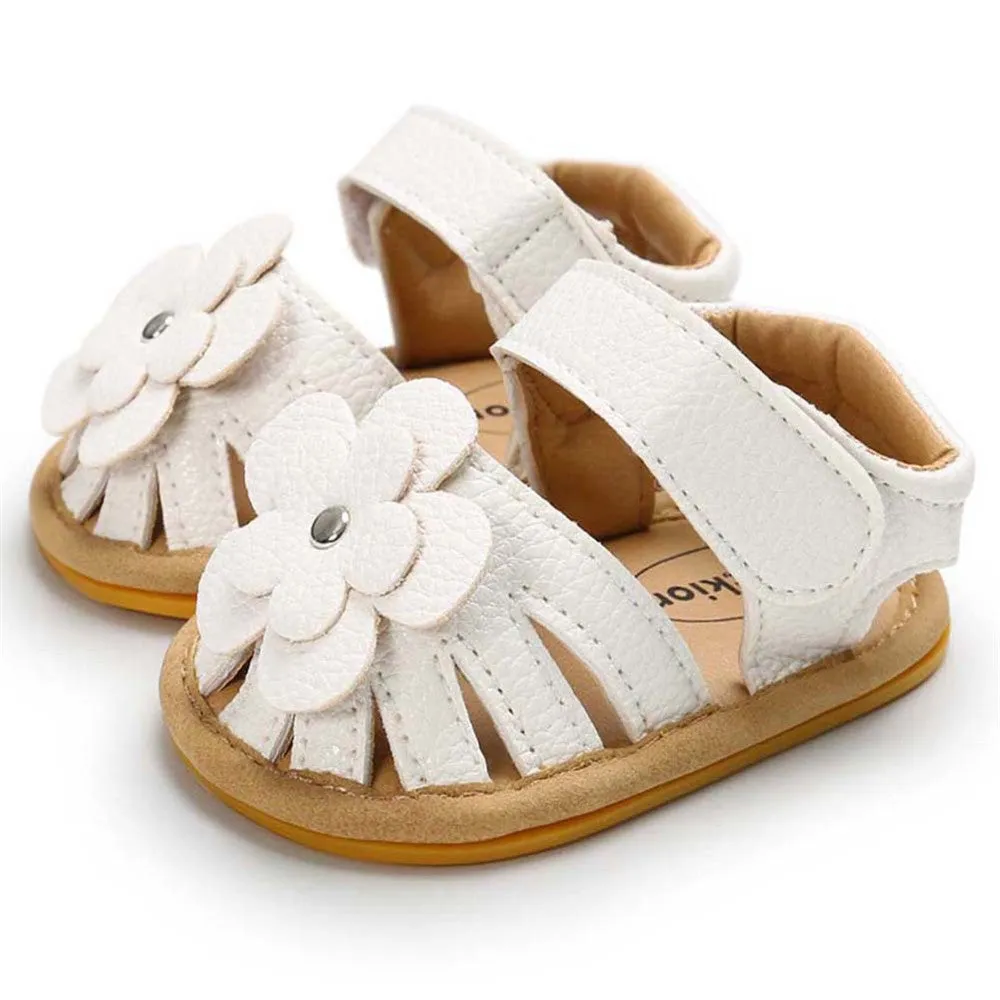 Baby Girls Flower Magic Tape Sandals Wholesale Children Shoes