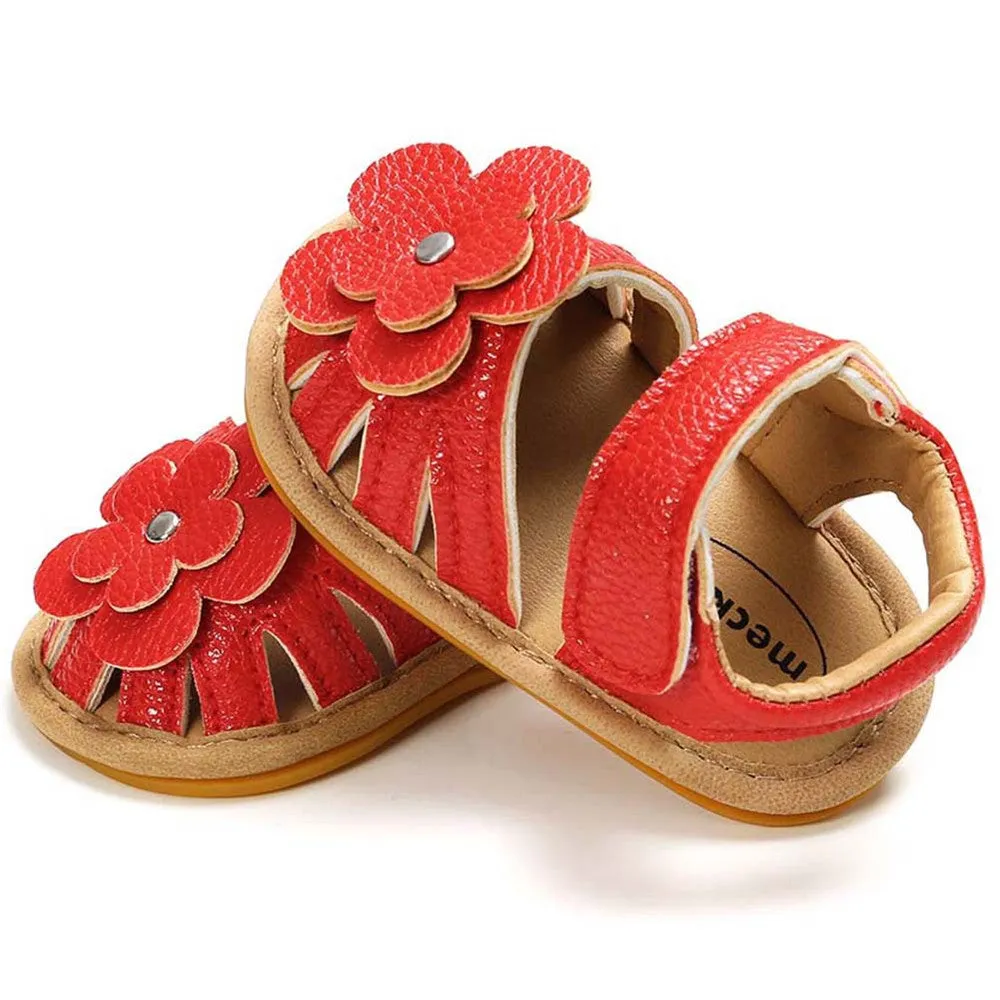 Baby Girls Flower Magic Tape Sandals Wholesale Children Shoes