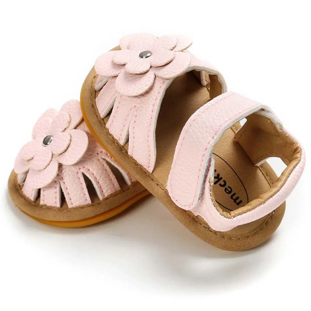 Baby Girls Flower Magic Tape Sandals Wholesale Children Shoes