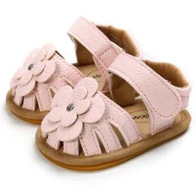 Baby Girls Flower Magic Tape Sandals Wholesale Children Shoes