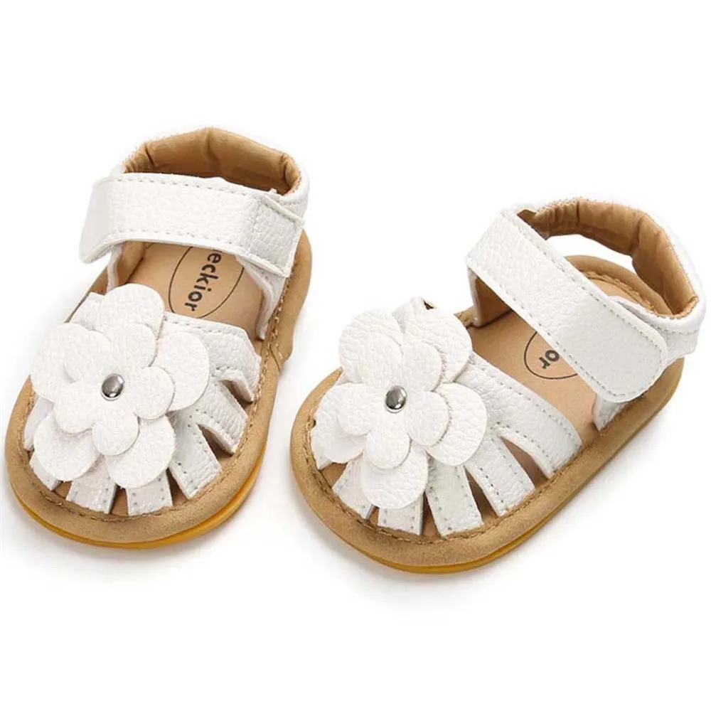 Baby Girls Flower Magic Tape Sandals Wholesale Children Shoes