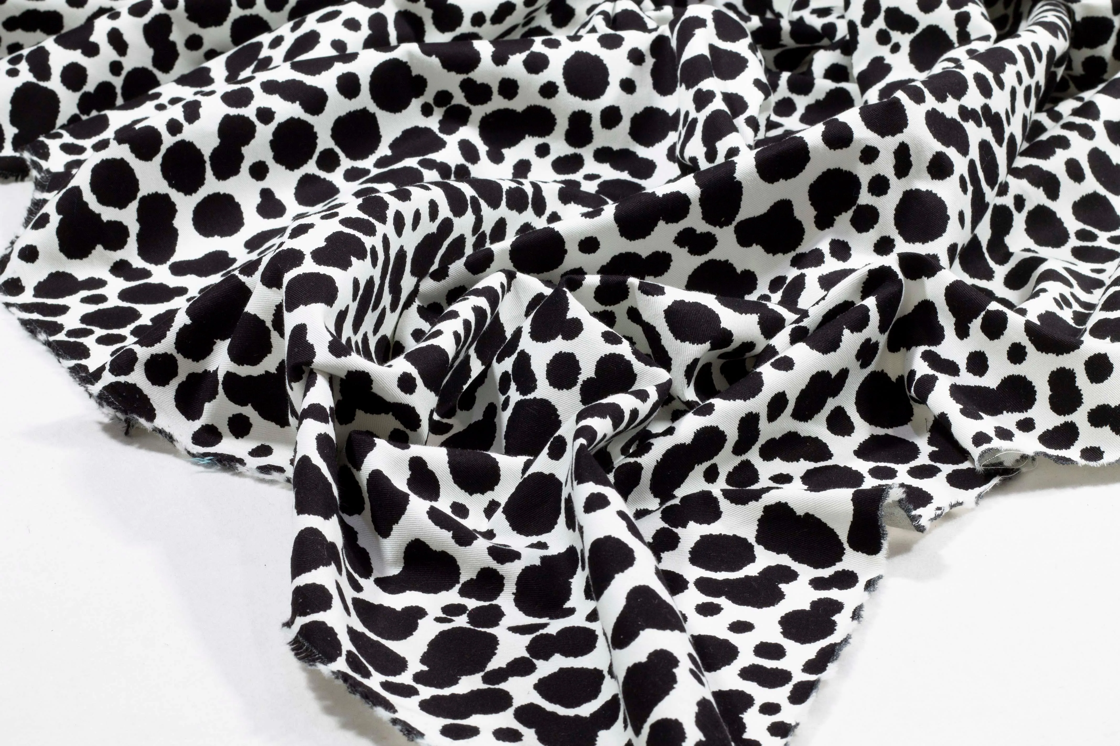 Black and White Cow Print Cotton