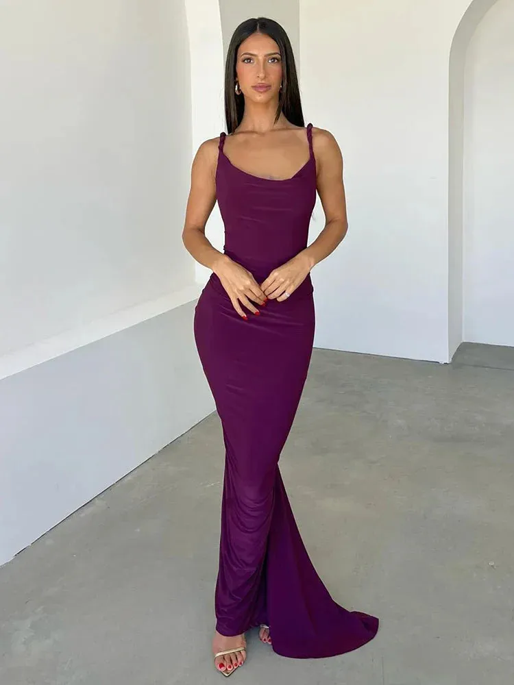 Bodycon Elegant Long Mermaid Halter Off Shoulder Sexy Spring Summer Maxi Dress