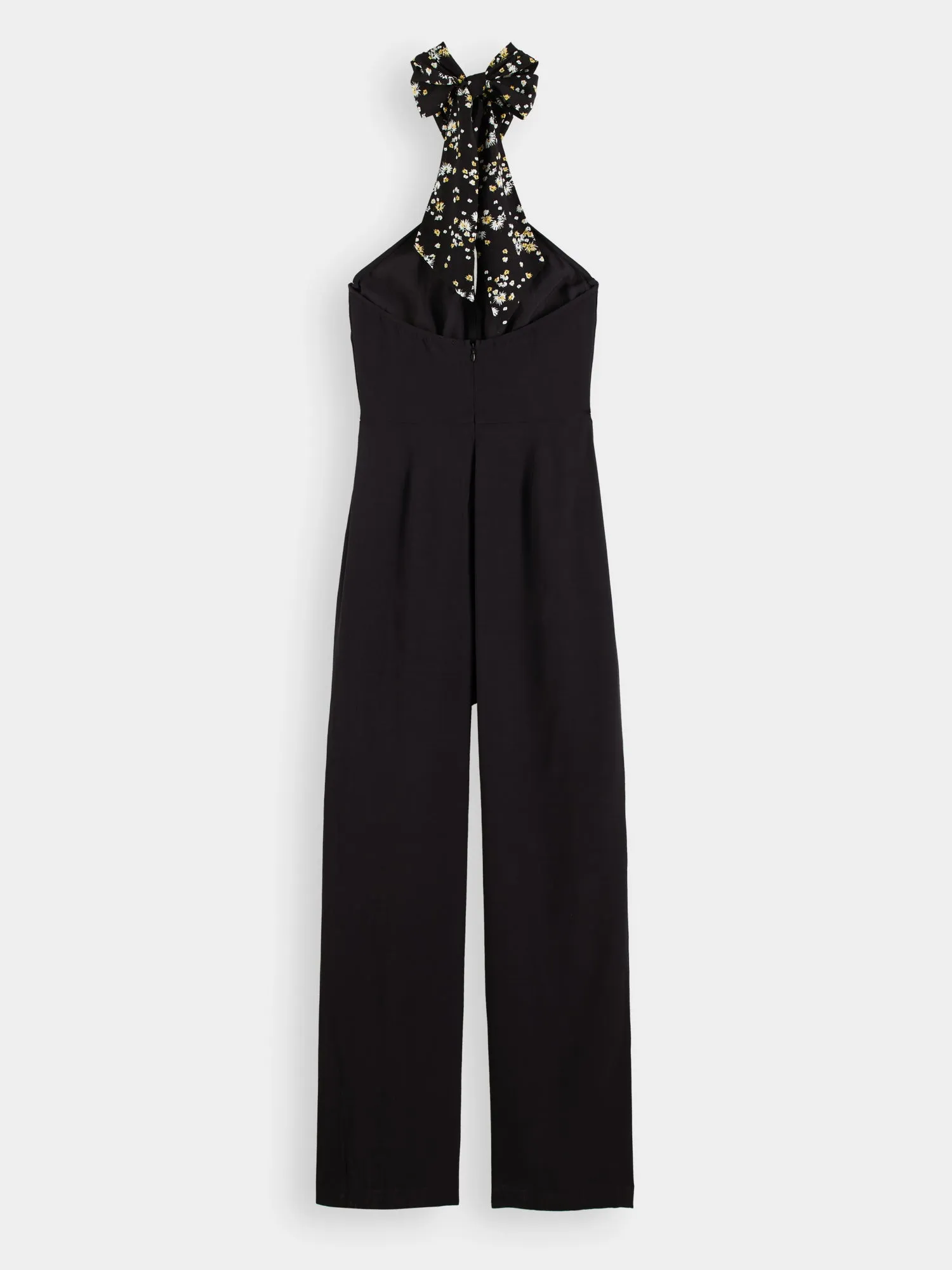 Contrast bow jumpsuit