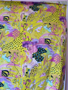 Cotton Sateen in Tate Doodle Sunshine