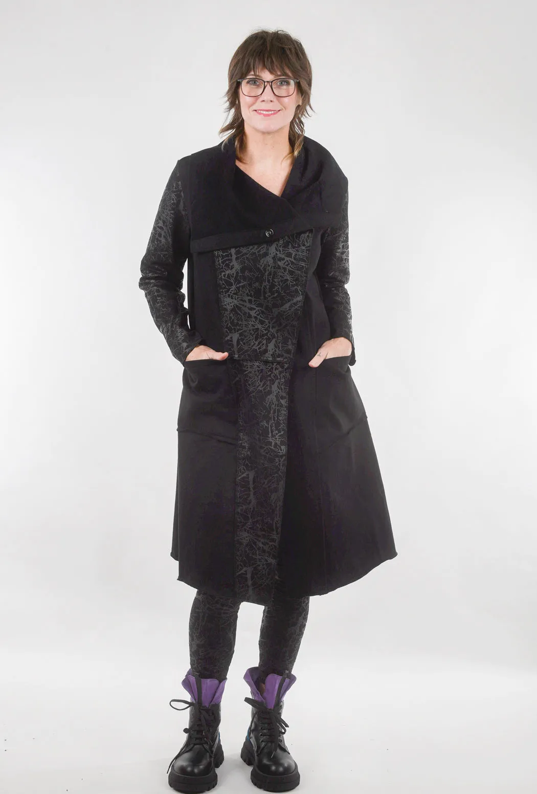 Crossover Tonal Coat, Black