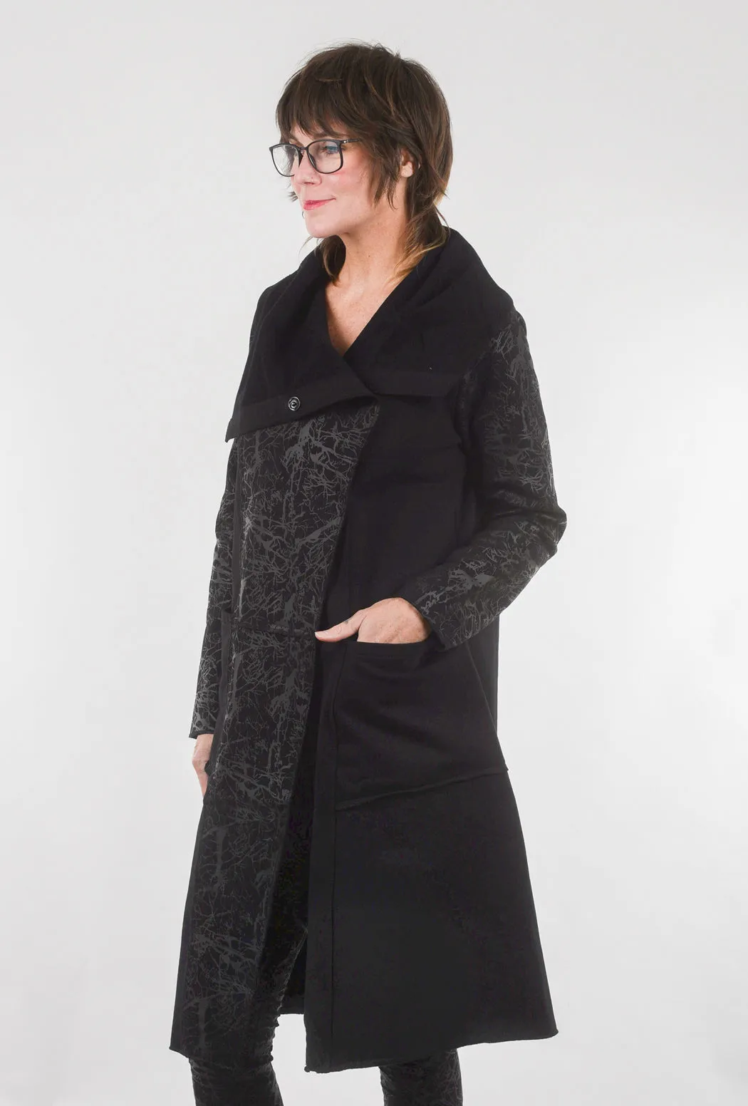 Crossover Tonal Coat, Black