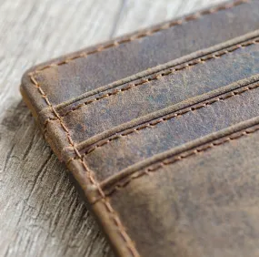 Embossed Grain Leather Card Holder