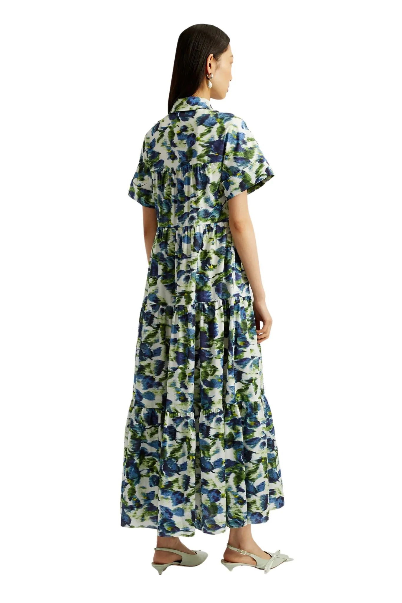 Erdem Short Sleeve Midi Shirt Dress