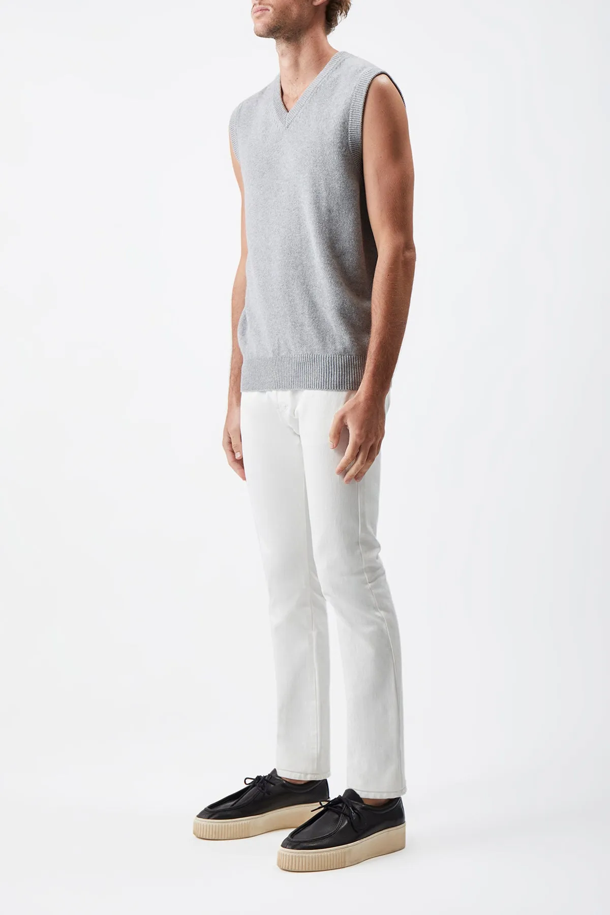 Fielding Knit Vest in Heather Grey Cashmere