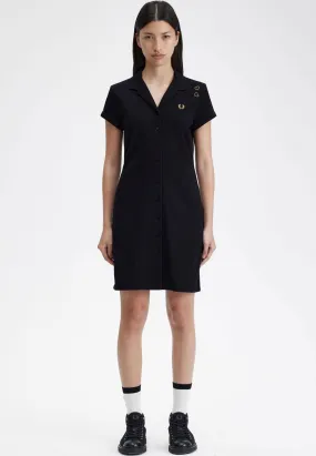 Fred Perry x Amy Winehouse - Button Thru Pique Shirt Black - Dress