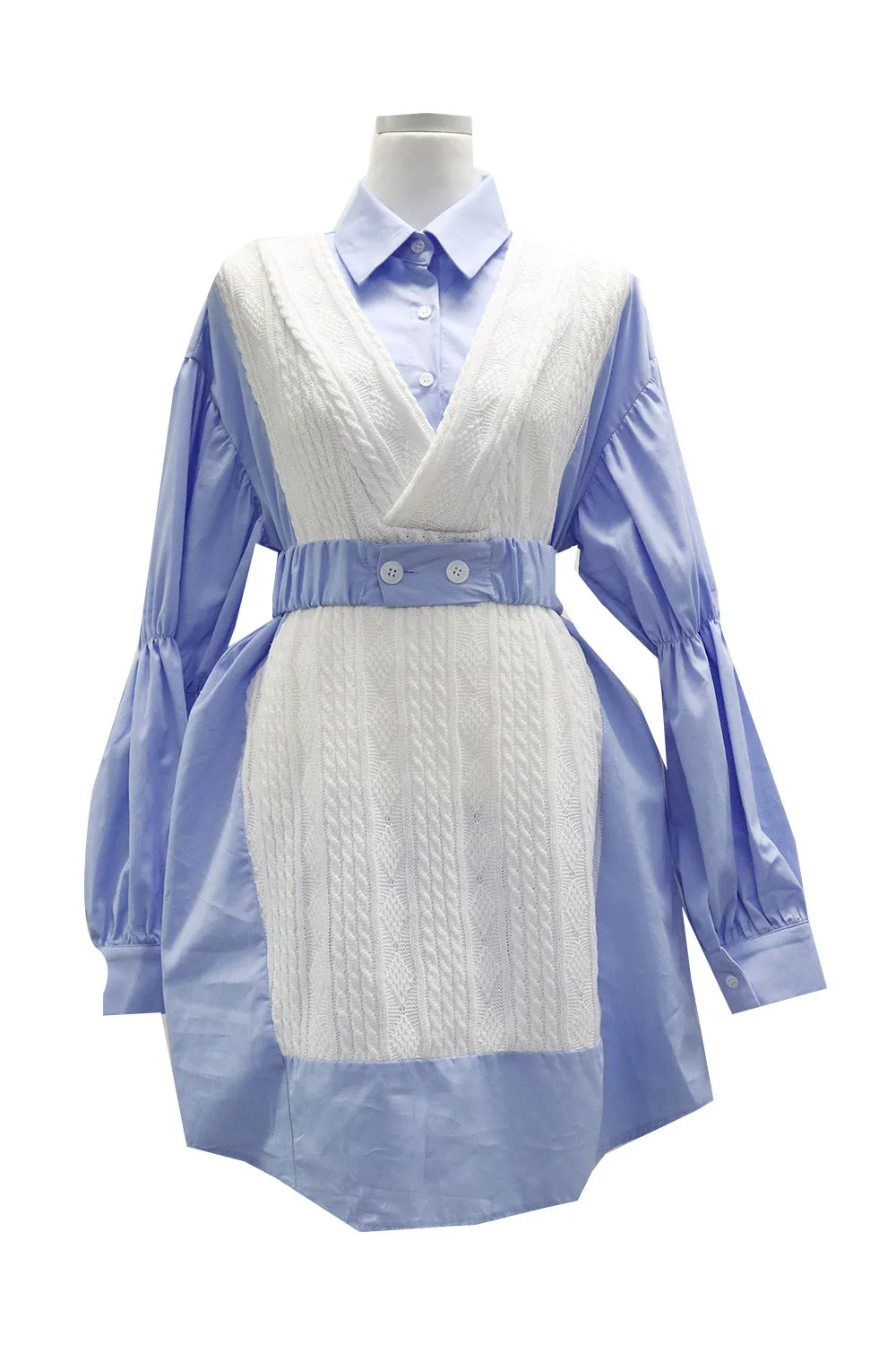 Grace Knit Combo Shirt Dress