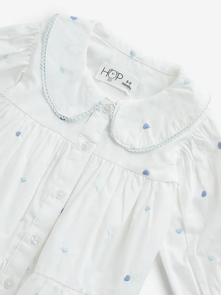 HOP Baby White Tiered Cotton Dress