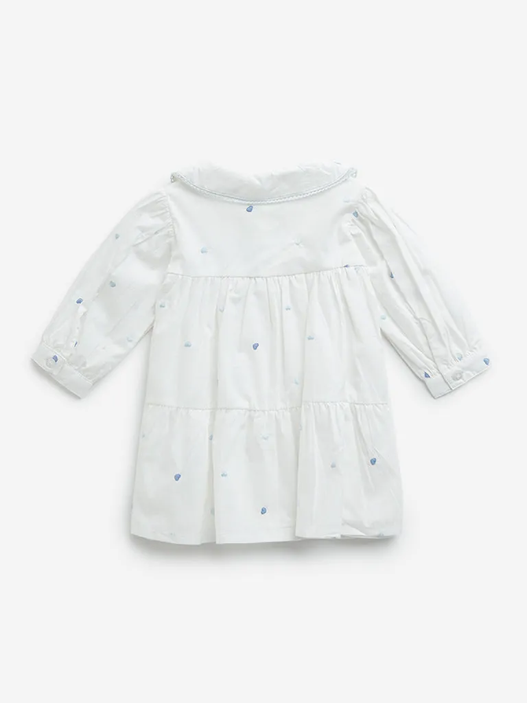 HOP Baby White Tiered Cotton Dress