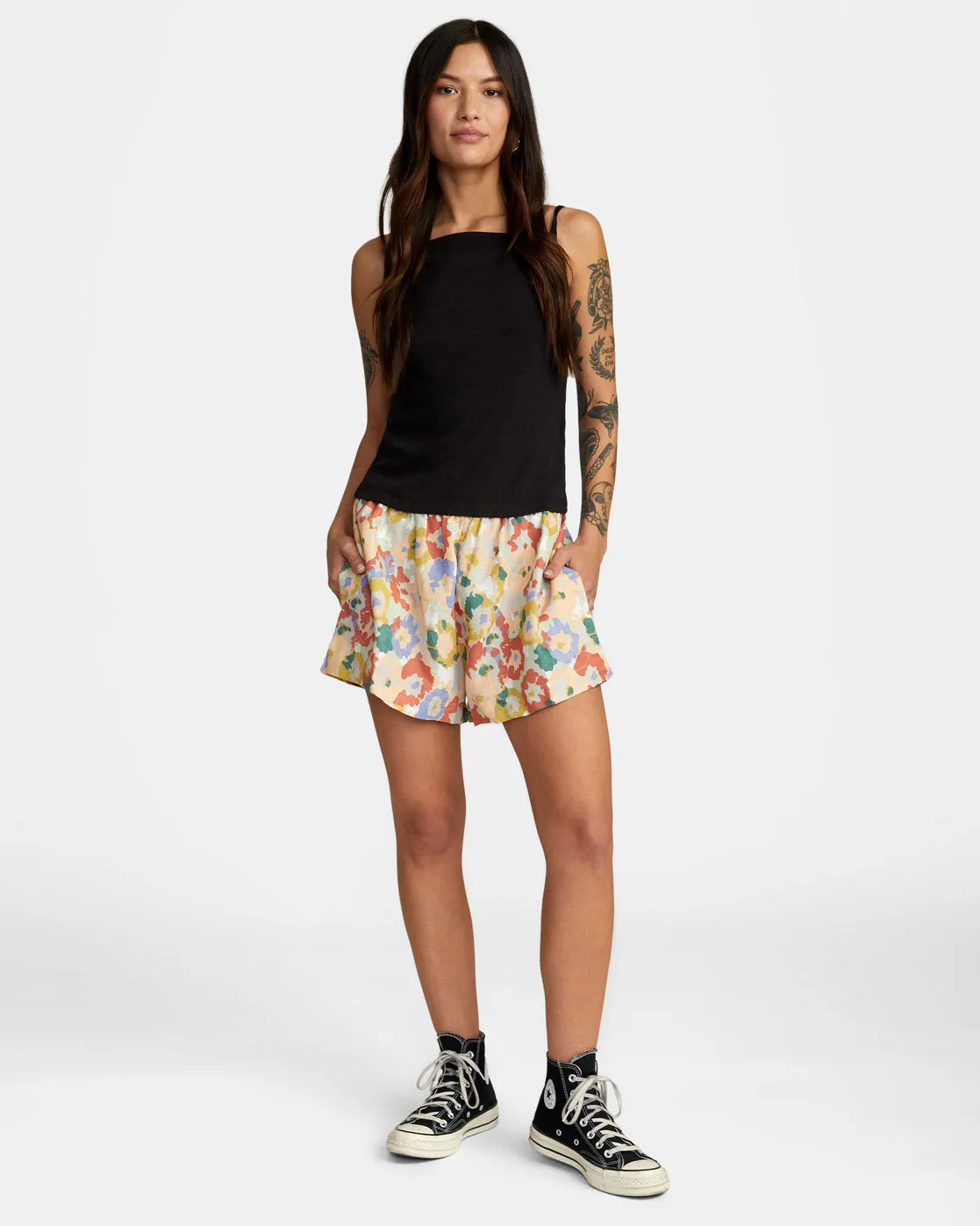 Linen Sawyer Elastic Waist Shorts - Multi