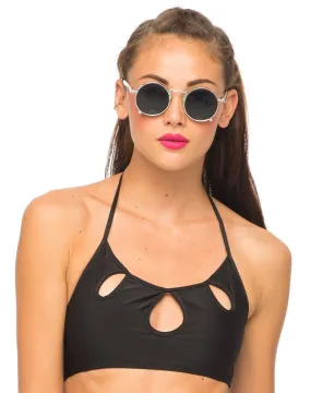 Motel Flux Longline Bikini Top  In Black