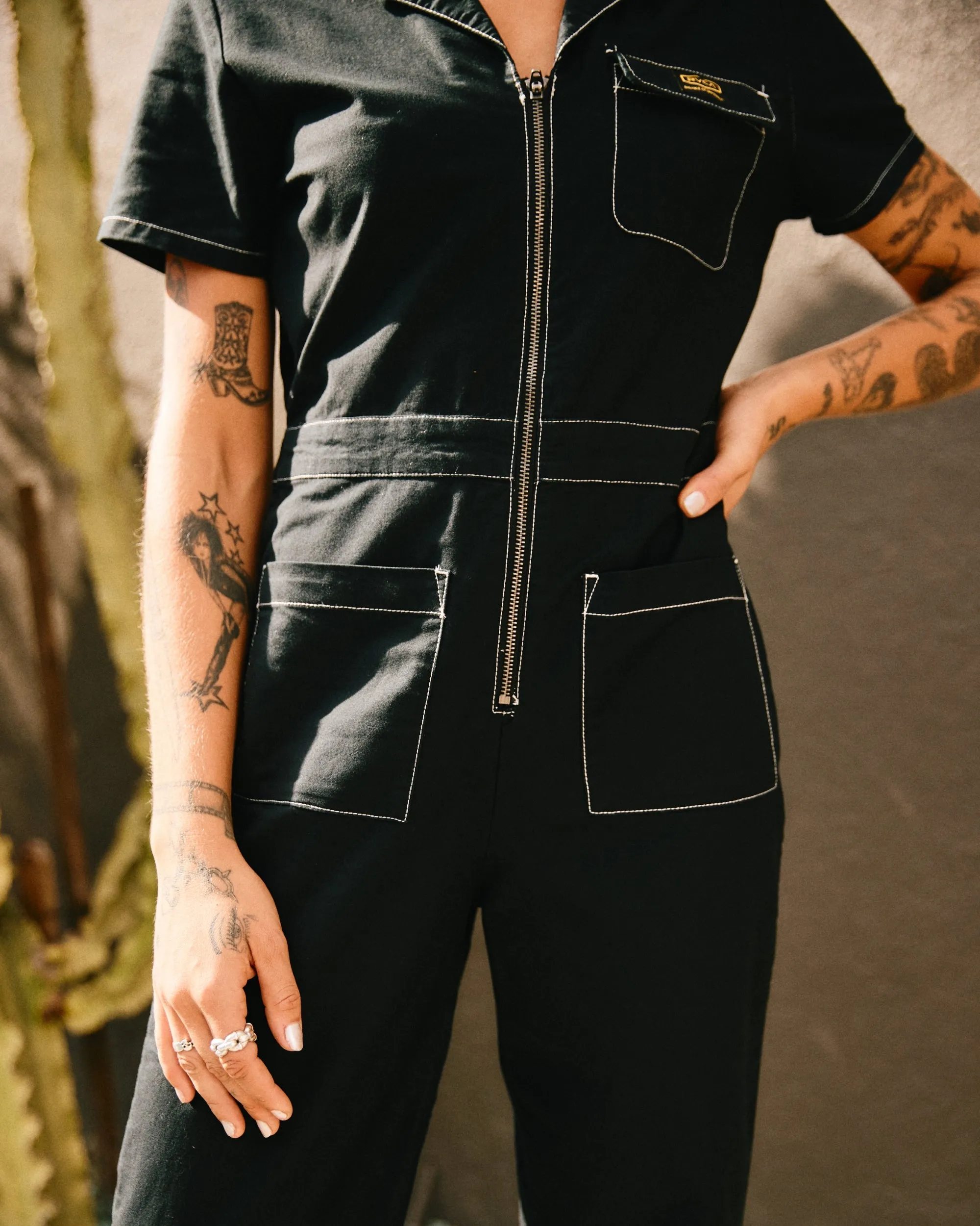 Spring Shift Workwear Jumpsuit - Black