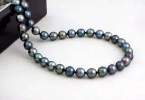 Tahitian pearl strand - 14K yellow gold clasp - NEYGPE01075