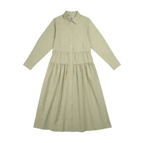 Tiered Maxi Shirt Dress Seagrass