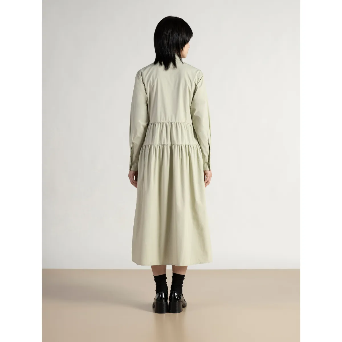 Tiered Maxi Shirt Dress Seagrass