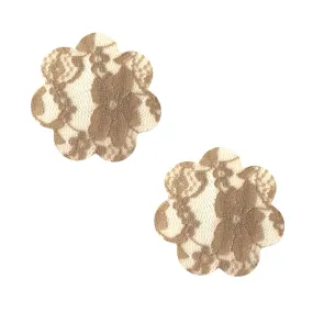 Toffee Nude Lace Back To BAEsics Petal Nipple Cover Pasties