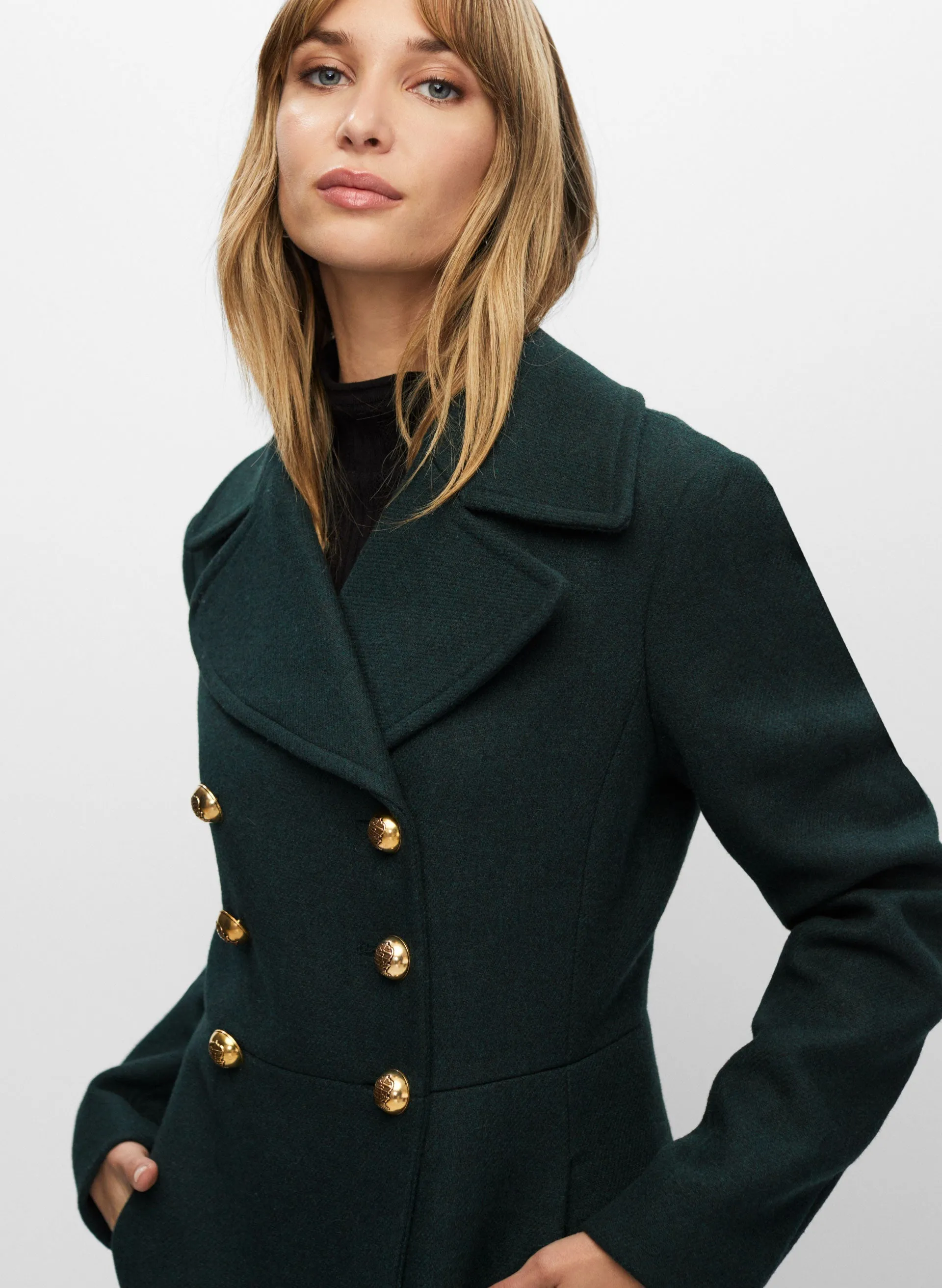 Twill Wool Blend Coat