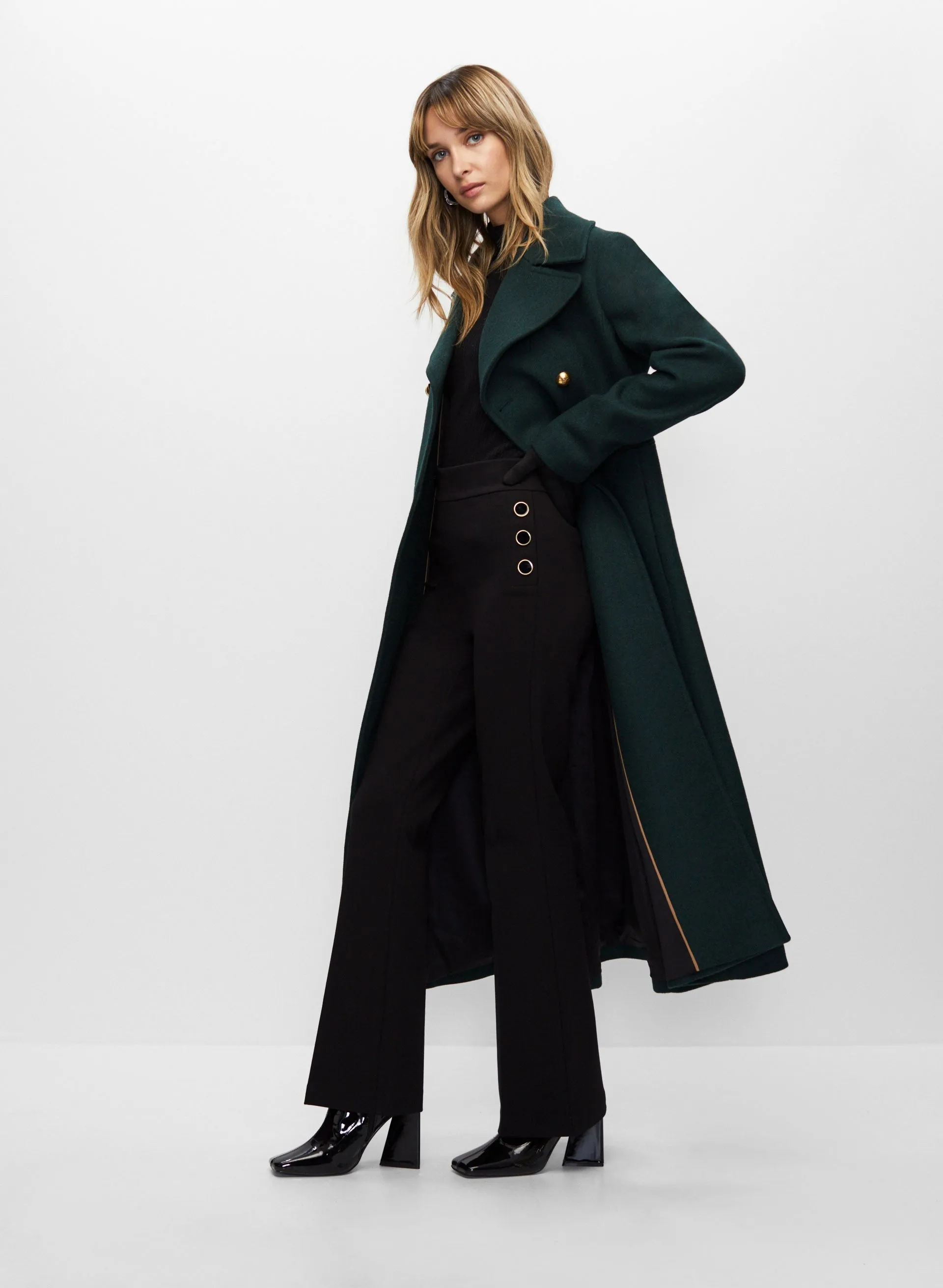 Twill Wool Blend Coat