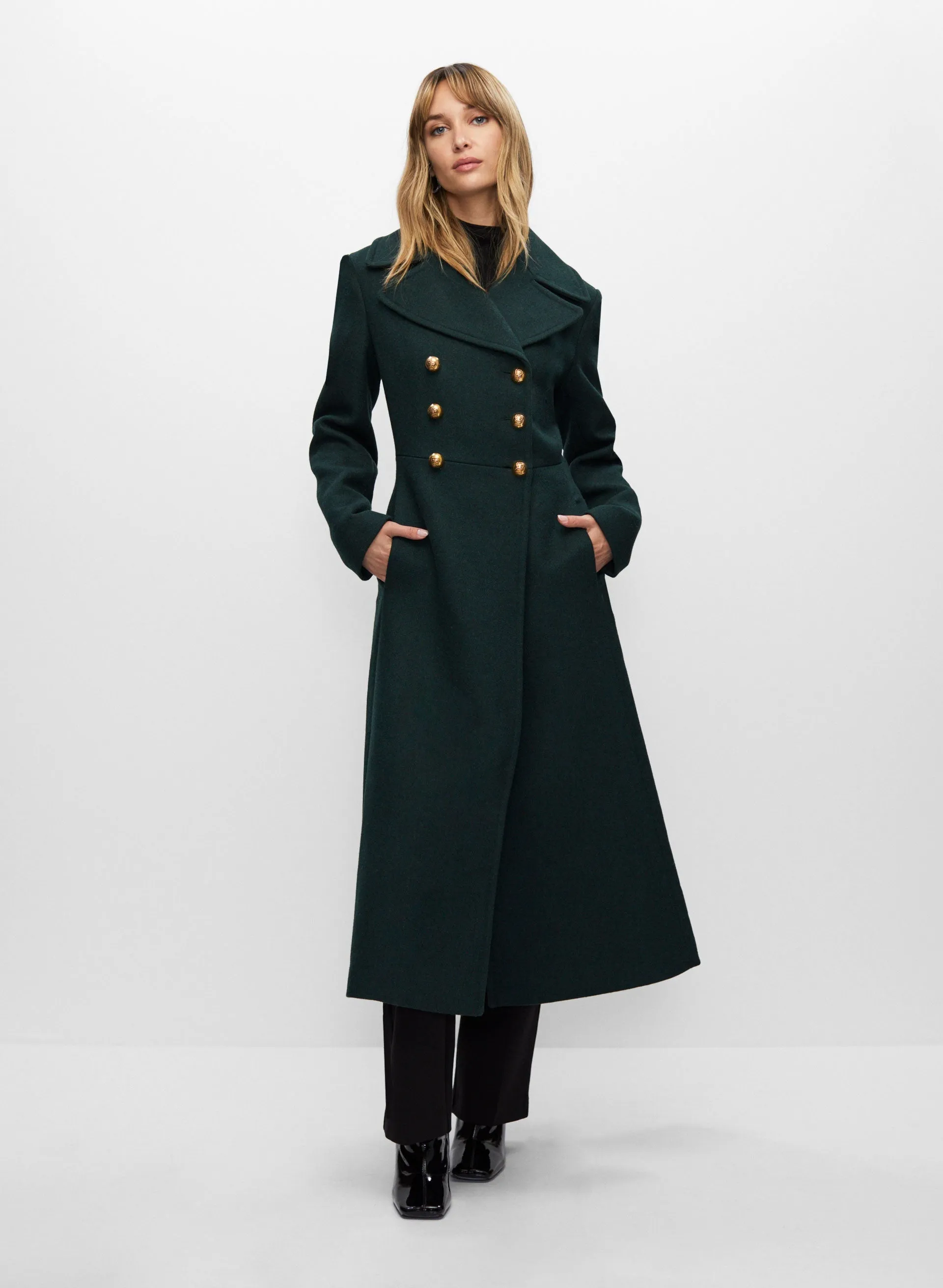 Twill Wool Blend Coat