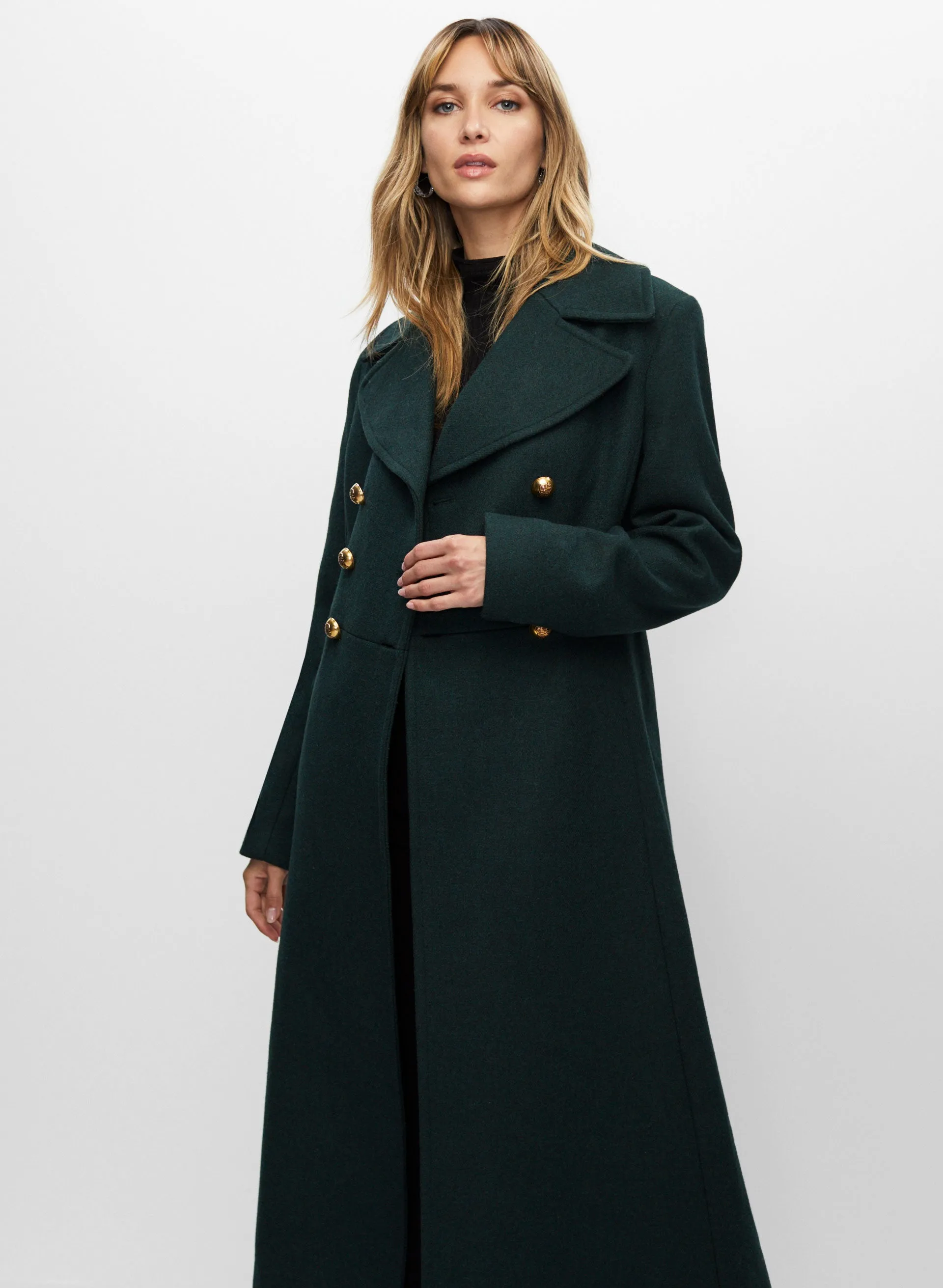 Twill Wool Blend Coat