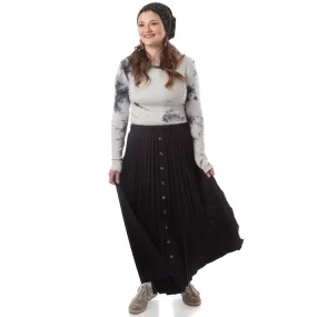 Women's Buttoned Down Pleated Skirt